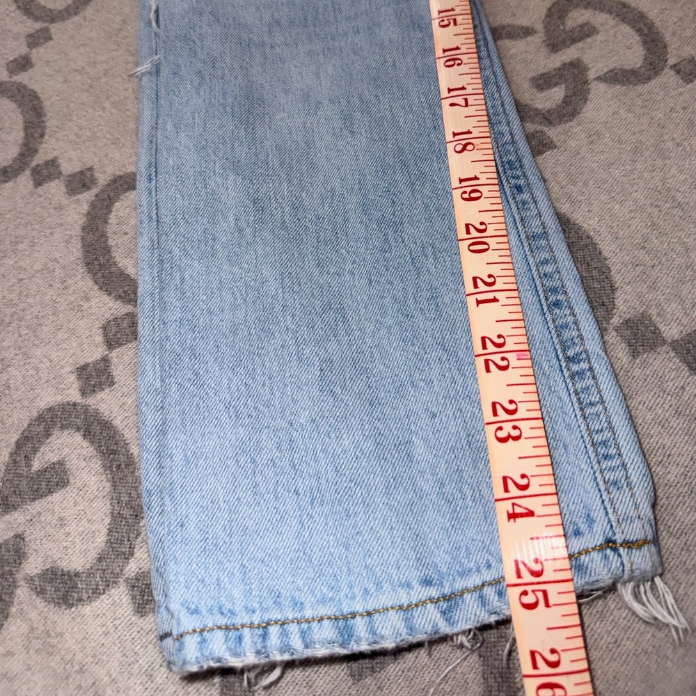 Agolde Riley Distressed Light Blue Jeans, 23 - Picture 14 of 14